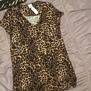 Soma Large V neck Leopard T Shirt Nightgown Dress